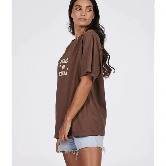 Charlie Holiday Made of‎ Star Boyfriend T-shirt Sz Large NWT Neutral Minimalist - Picture 5 of 13